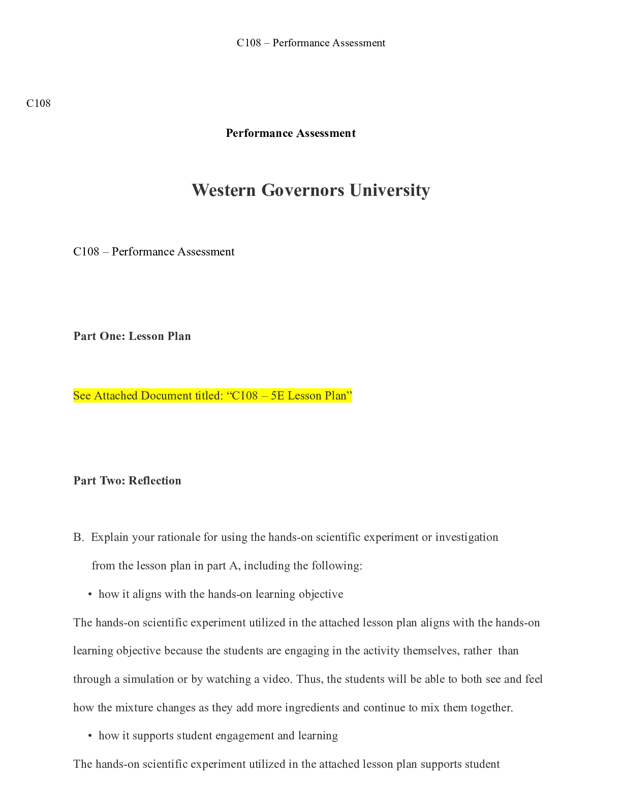 Preview of C108   Task 1.docx  C108  €“ Performance Assessment